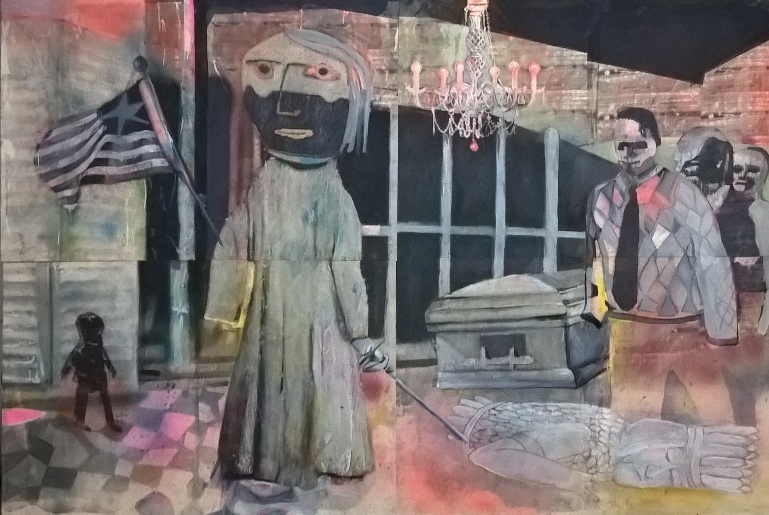 Dort Guerrier / 240x160cm / techniques mixtes sur bois / 2015 Dort Guerrier / 240x160cm / techniques mixtes sur bois / 2015